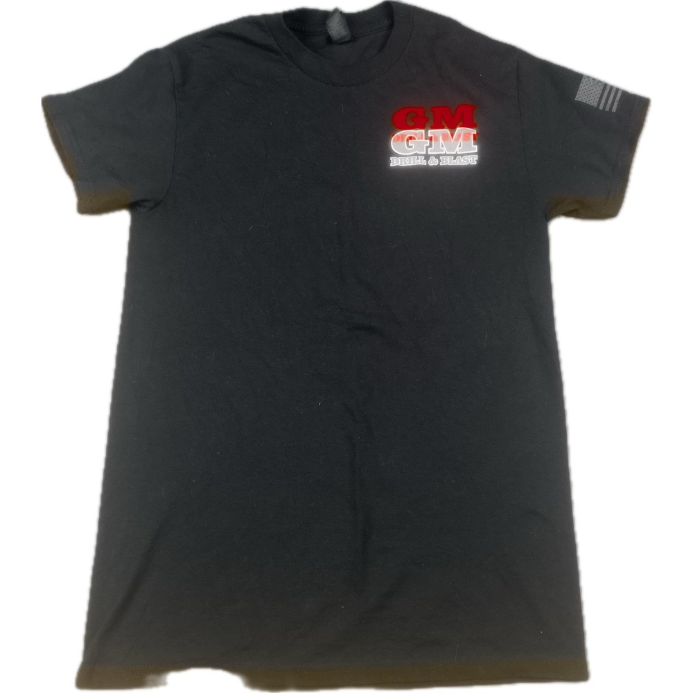 Gildan Mens GM Drill & Blast Explosive Service T-Shirt Small‎ Black Graphic Tee